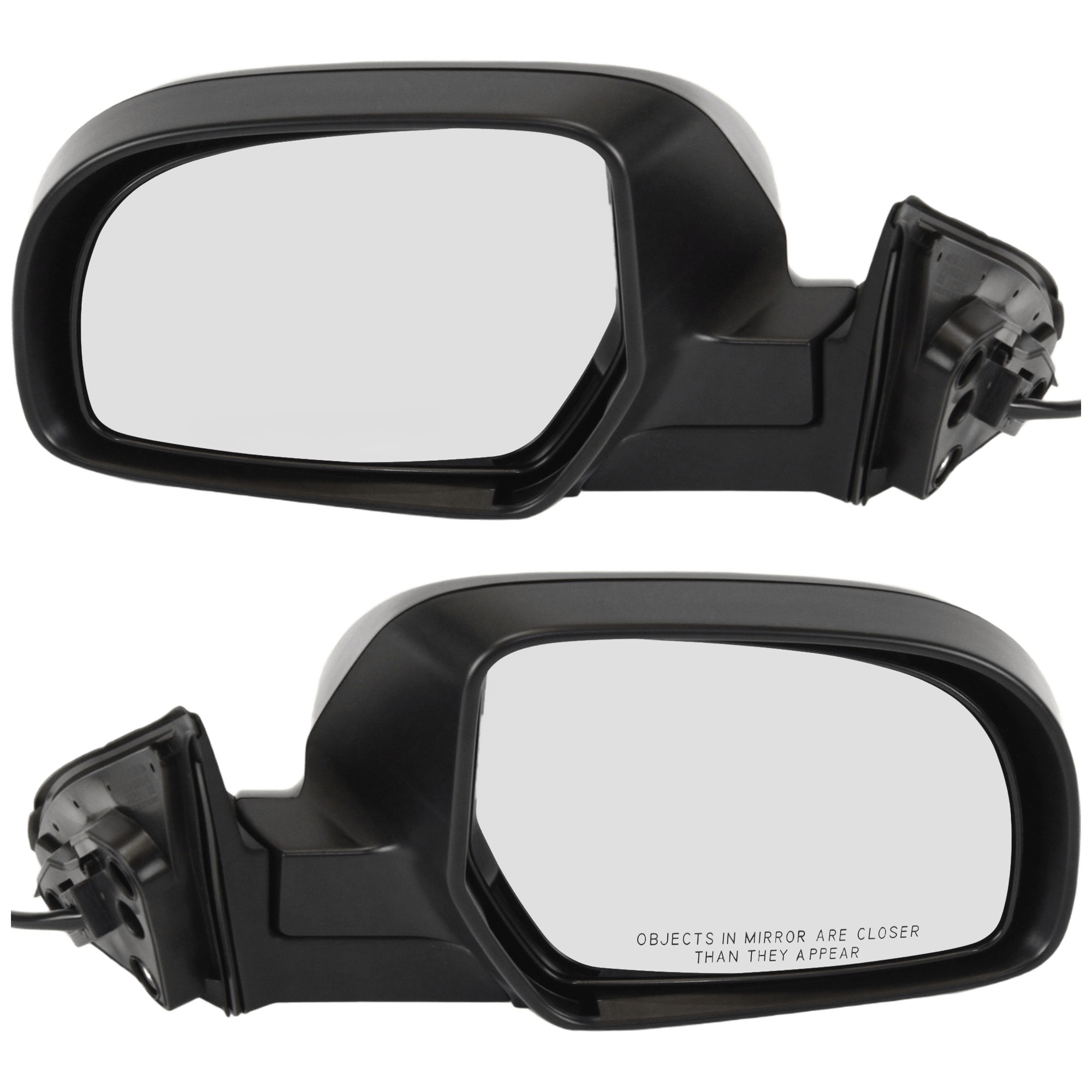 Driver and Passenger Side Mirrors, Power Adjust, Manual Folding, Non-Heated, With 1 Paintable and 1 Textured Black Cap, No Signal Light, Memory, Puddle Light, Auto-Dimming, and...