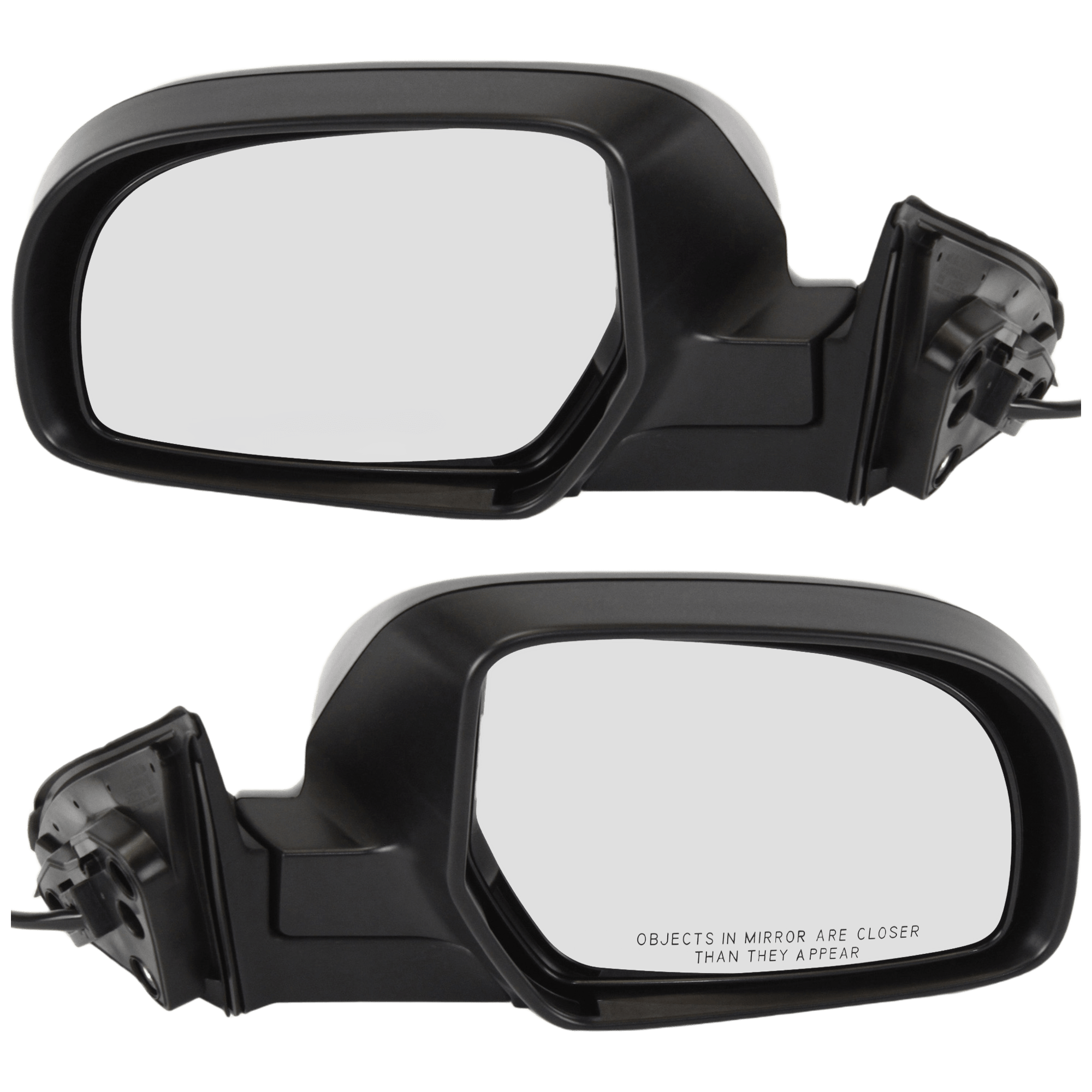 Driver and Passenger Side Mirrors, Power Adjust, Manual Folding, Non-Heated, With 1 Paintable and 1 Textured Black Cap, No Signal Light, Memory, Puddle Light, Auto-Dimming, and...