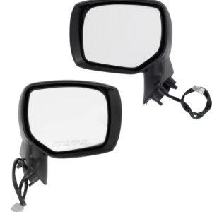 Driver and Passenger Side Mirrors, Power Adjust, Manual Folding, Non-Heated, With 1 Paintable and 1 Textured Black Cap, No Signal Light, Memory, Puddle Light, Auto-Dimming, and...