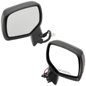 Driver and Passenger Side Mirrors, Power Adjust, Manual Folding, Non-Heated, With 1 Paintable and 1 Textured Black Cap, No Signal Light, Memory, Puddle Light, Auto-Dimming, and...