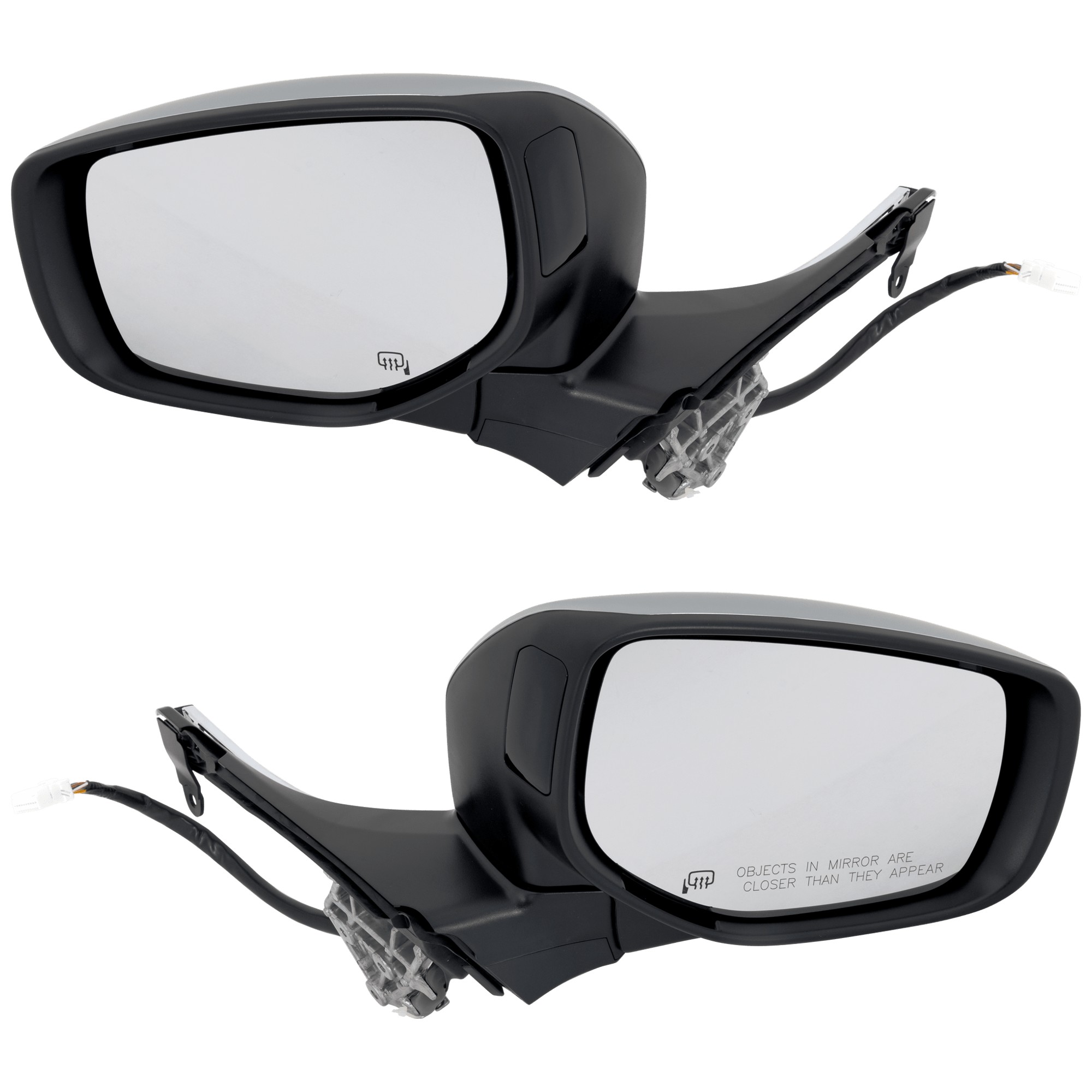 Driver and Passenger Side Mirrors, Power Adjust, Power Folding, Heated, Chrome, In-Housing Signal Light, With Memory, No Puddle Light, No Auto-Dimming, With Blind Spot Detection...