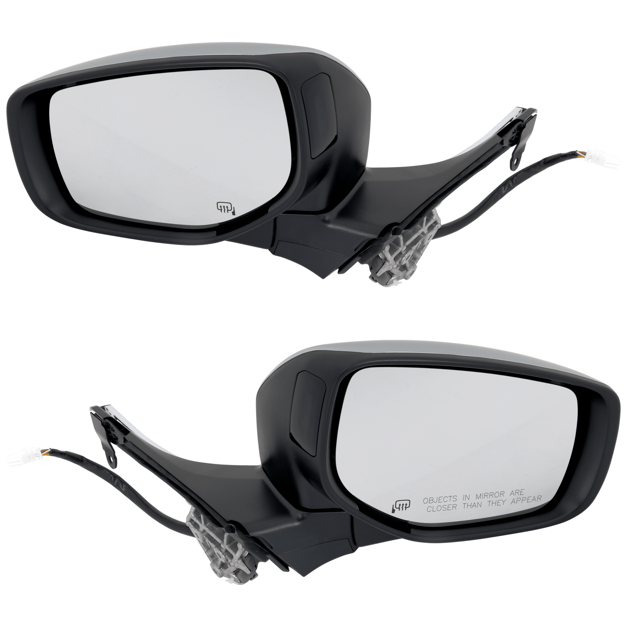 Driver and Passenger Side Mirrors, Power Adjust, Power Folding, Heated, Chrome, In-Housing Signal Light, With Memory, No Puddle Light, No Auto-Dimming, With Blind Spot Detection...
