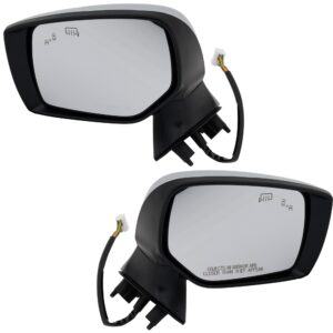 Driver and Passenger Side Non-Towing Mirrors, Power Adjust, Manual Folding, Heated, Chrome, In-housing Signal Light, No Memory, Puddle Light, and Auto-Dimming, With Blind Spot...