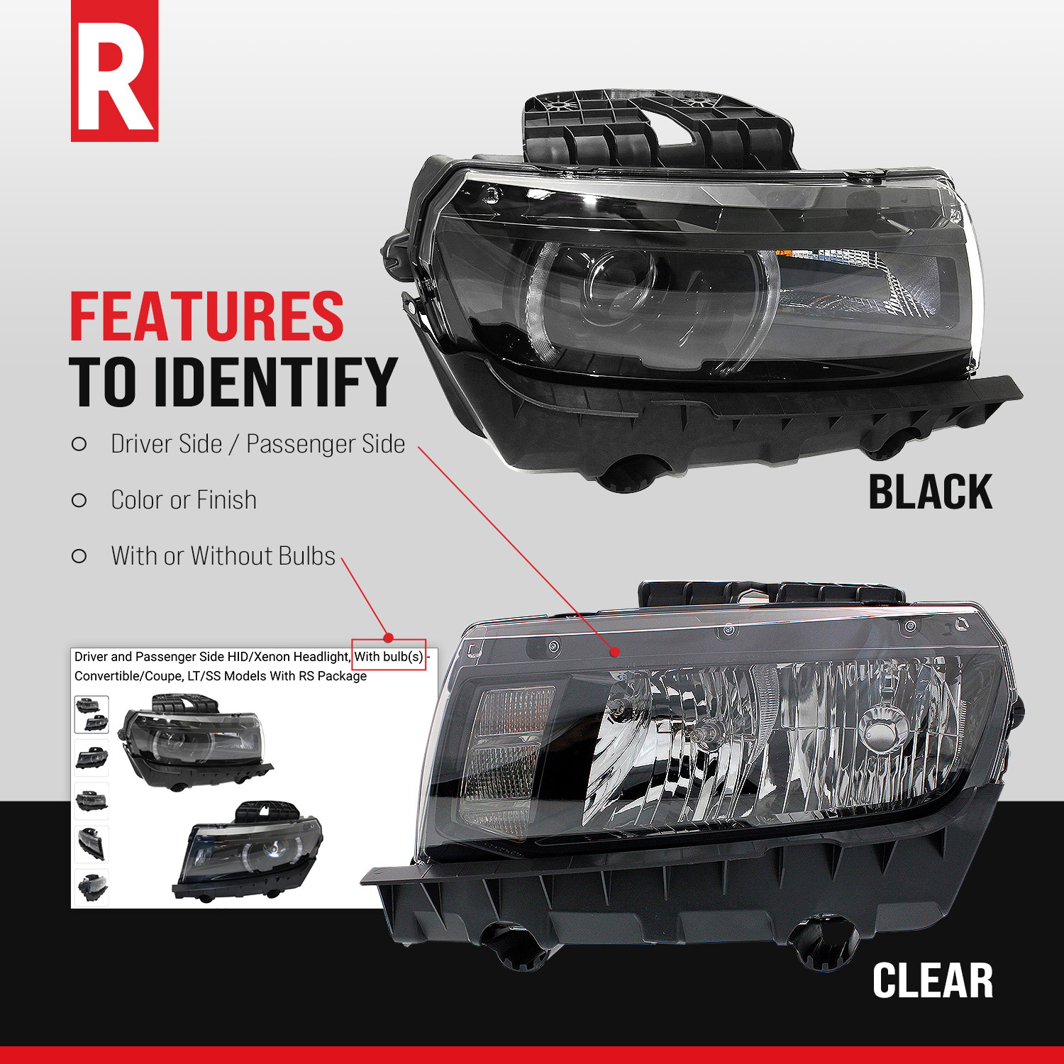Driver Side Halogen Headlight, With bulb(s), OE Replacement, Clear Lens, with Smooth Reflector