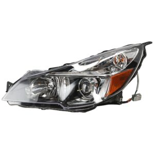Driver Side Headlight, with Bulb, Halogen, Clear Lens, Black Interior, CAPA Certified