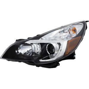 Driver Side Headlight, with Bulb, Halogen, Clear Lens, Black Interior, CAPA Certified