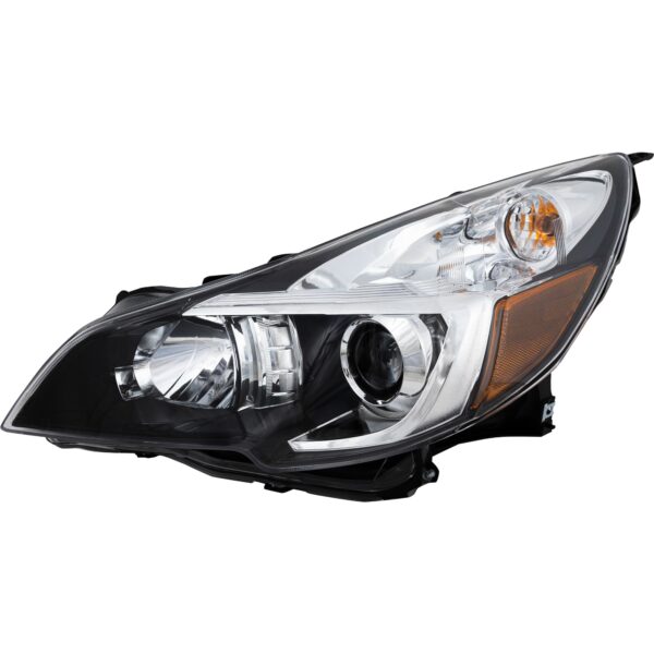Driver Side Headlight, with Bulb, Halogen, Clear Lens, Black Interior, CAPA Certified