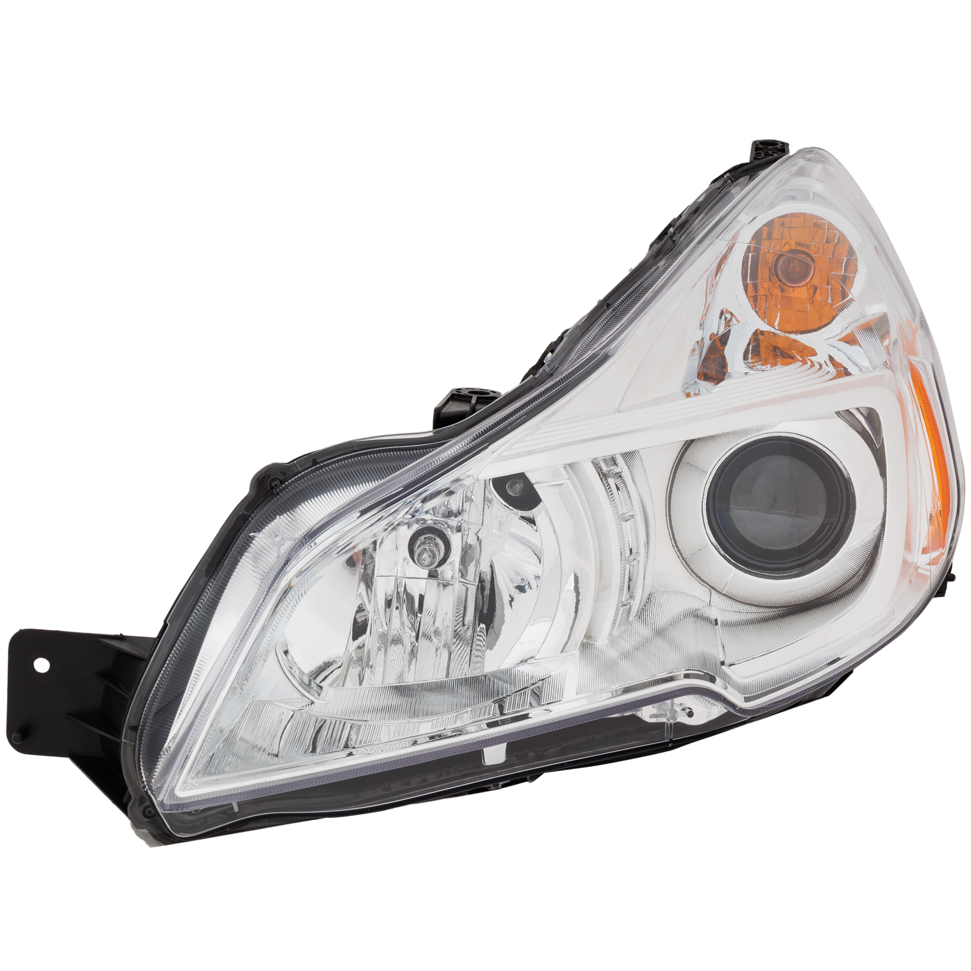 Driver Side Headlight, with Bulb, Halogen, Clear Lens, Chrome Interior, CAPA Certified