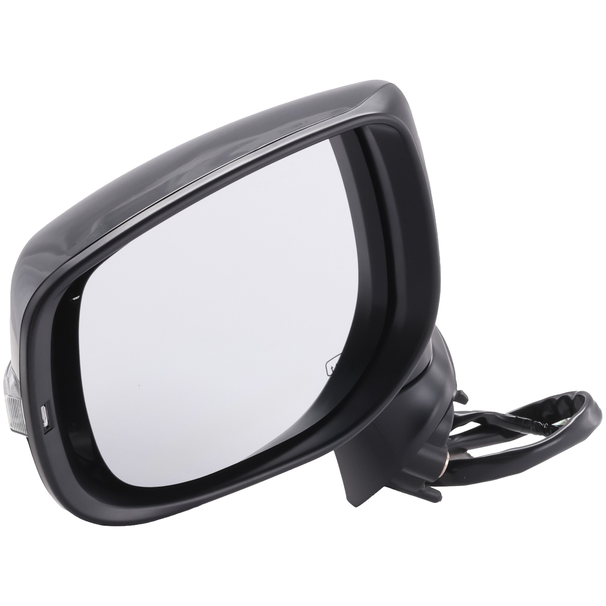 Driver Side Mirror, Power Adjust, Heated, Manual Folding, Paintable, In-housing Signal Light, No Memory, No Puddle Light, No Auto-Dim, With Blind Spot Detection in Glass