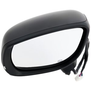 Driver Side Mirror, Power Adjust, Heated, Manual Folding, Paintable, In-housing Signal Light, No Memory, No Puddle Light, No Auto-Dim, With Blind Spot Light in Housing