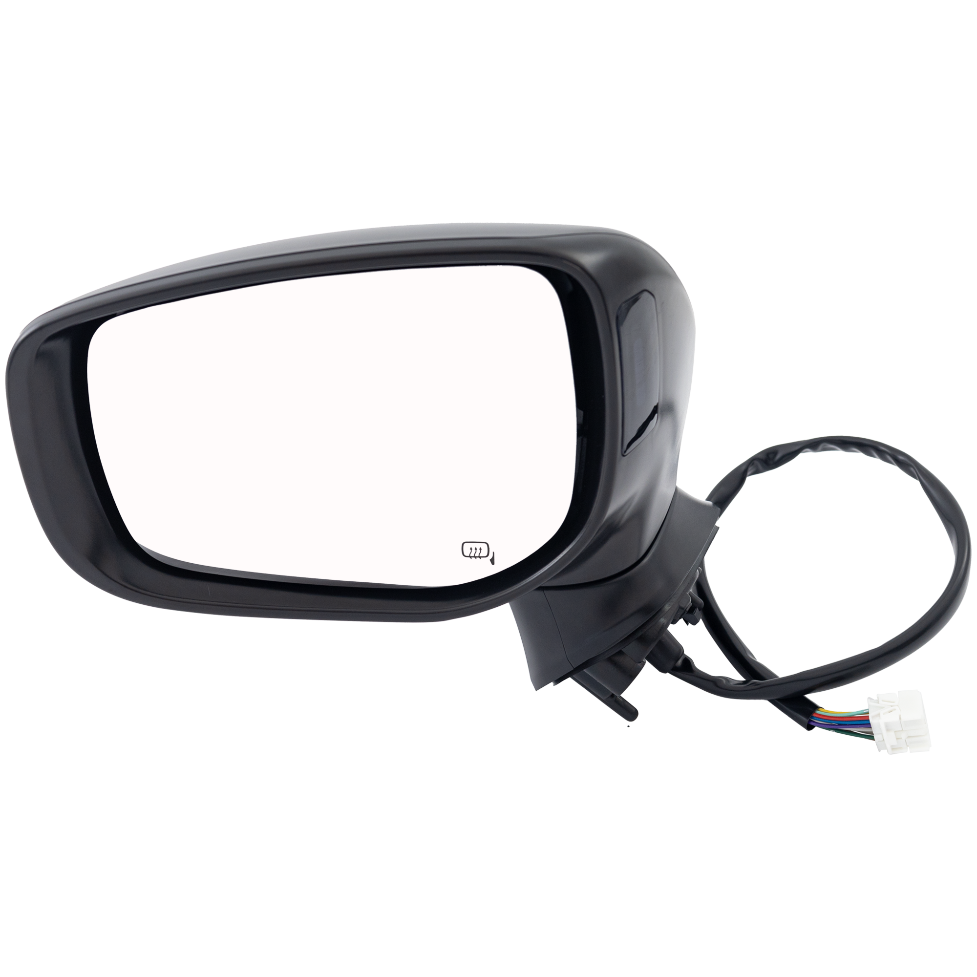 Driver Side Mirror, Power Adjust, Heated, Manual Folding, Paintable, In-housing Signal Light, No Memory, No Puddle Light, No Auto-Dim, With Blind Spot Detection in Glass