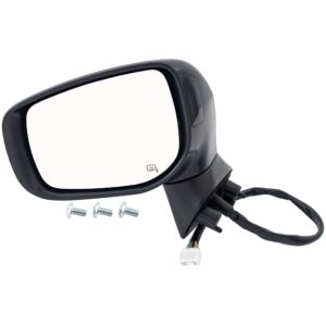 Driver Side Mirror, Power Adjust, Heated, Manual Folding, Paintable, In-housing Signal Light, No Memory, No Puddle Light, No Auto-Dim, With Blind Spot Detection in Glass