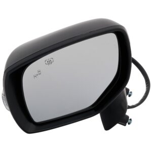 Driver Side Mirror, Power Adjust, Heated, Manual Folding, Paintable, In-housing Signal Light, No Memory, No Puddle Light, No Auto-Dim, With Blind Spot Detection in Glass