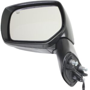 Driver Side Mirror, Power Adjust, Heated, Manual Folding, Paintable, In-housing Signal Light, No Memory, No Puddle Light, No Auto-Dim, No Blind Spot Feature