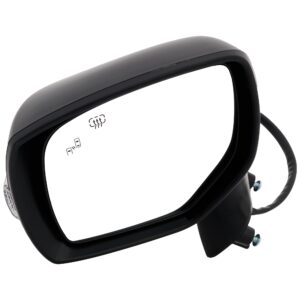 Driver Side Mirror, Power Adjust, Heated, Manual Folding, Paintable, In-housing Signal Light, No Memory, No Puddle Light, No Auto-Dim, With Blind Spot Detection in Glass