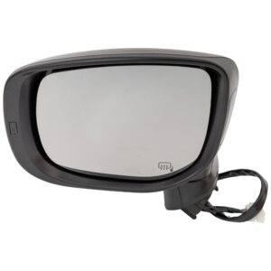 Driver Side Mirror, Power Adjust, Heated, Manual Folding, Paintable, No Signal Light, No Memory, No Puddle Light, No Auto-Dim, With Blind Spot Detection in Glass