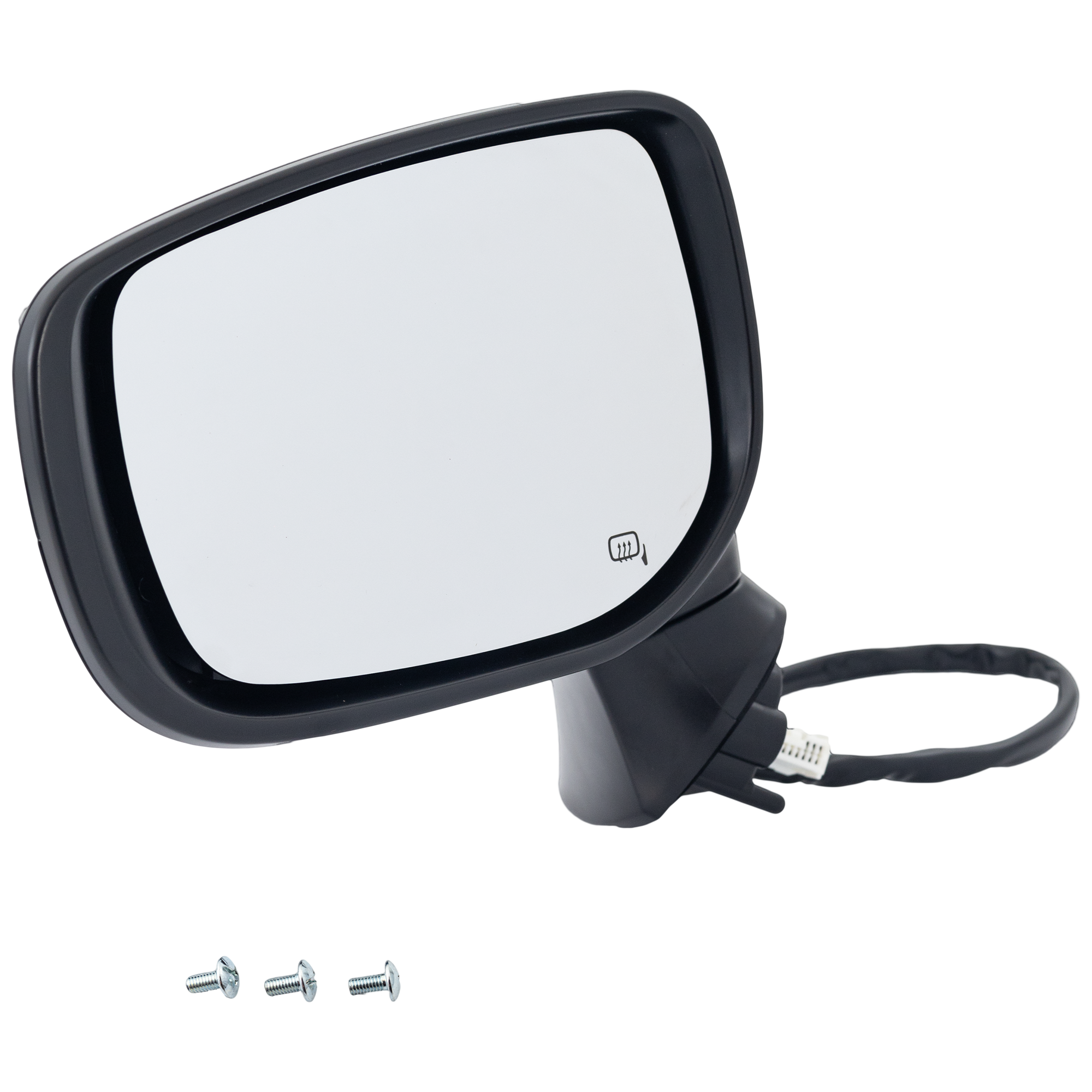 Driver Side Mirror, Power Adjust, Heated, Manual Folding, Paintable, No Signal Light, No Memory, No Puddle Light, No Auto-Dim, With Blind Spot Detection in Glass