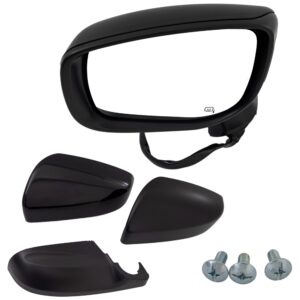 Driver Side Mirror, Power Adjust, Heated, Manual Folding, Paintable, No Signal Light, No Memory, No Puddle Light, No Auto-Dim, With Blind Spot Detection in Glass