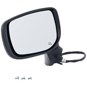 Driver Side Mirror, Power Adjust, Heated, Manual Folding, Paintable, No Signal Light, No Memory, No Puddle Light, No Auto-Dim, With Blind Spot Detection in Glass