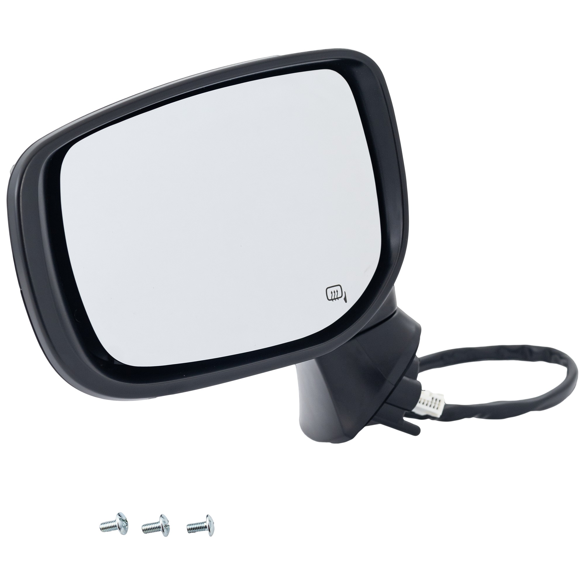 Driver Side Mirror, Power Adjust, Heated, Manual Folding, Paintable, No Signal Light, No Memory, No Puddle Light, No Auto-Dim, With Blind Spot Detection in Glass