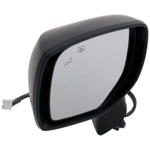 Driver Side Mirror, Power Adjust, Heated, Manual Folding, Textured Black, No Signal Light, No Memory, No Puddle Light, No Auto-Dim, With Blind Spot Detection in Glass
