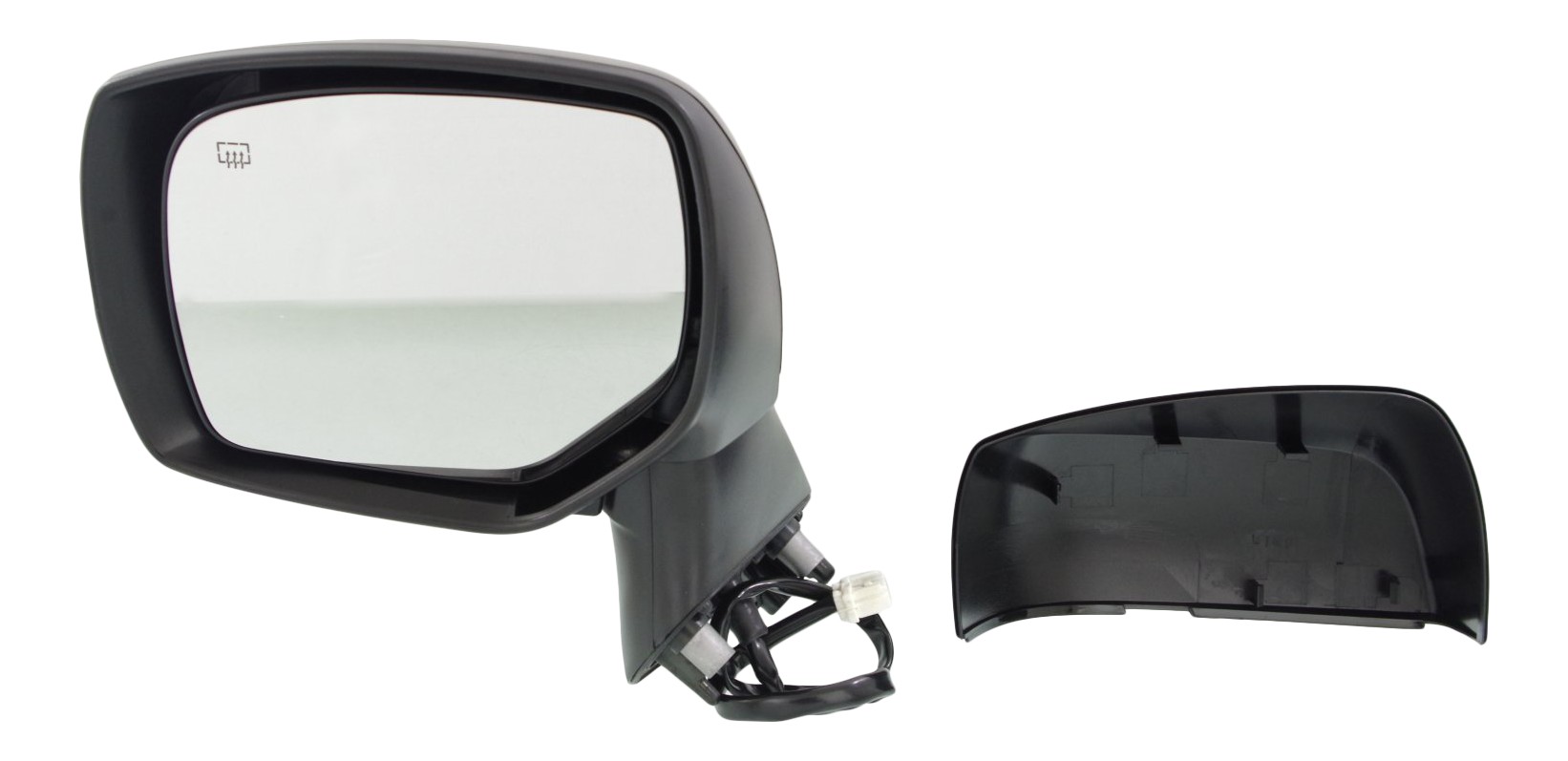 Driver Side Mirror, Power Adjust, Heated, Manual Folding, With 1 Paintable and 1 Textured Black Cap, No Signal Light, No Memory, No Puddle Light, No Auto-Dim, No Blind Spot Feature