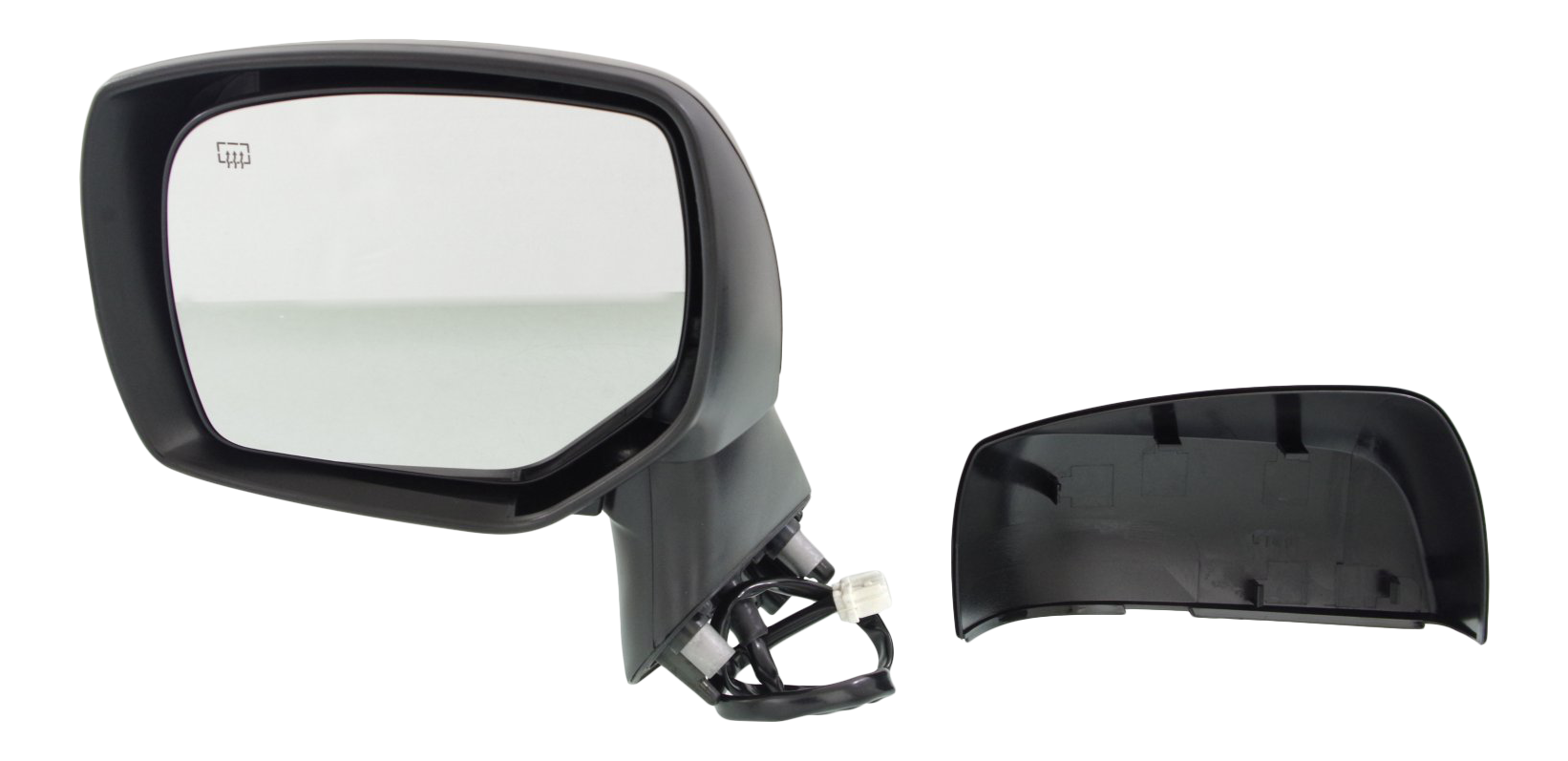 Driver Side Mirror, Power Adjust, Heated, Manual Folding, With 1 Paintable and 1 Textured Black Cap, No Signal Light, No Memory, No Puddle Light, No Auto-Dim, No Blind Spot Feature