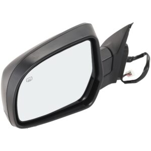 Driver Side Mirror, Power Adjust, Heated, Manual Folding, With 1 Paintable and 1 Textured Black Cap, No Signal Light, No Memory, No Puddle Light, No Auto-Dim, No Blind Spot Feature
