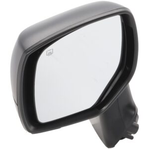 Driver Side Mirror, Power Adjust, Heated, Manual Folding, With 1 Paintable and 1 Textured Black Cap, No Signal Light, No Memory, No Puddle Light, No Auto-Dim, No Blind Spot Feature