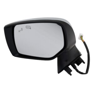 Driver Side Mirror, Power Adjust, Manual Folding, Heated, Chrome, In-housing Signal Light, No Memory, Puddle Light, and Auto-Dimming, With Blind Spot Detection in Glass and Side...