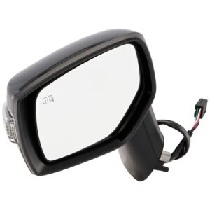 Driver Side Mirror, Power Adjust, Manual Folding, Heated, Paintable, In-housing Signal Light, No Memory, No Puddle Light, No Auto-Dimming, No Blind Spot Feature