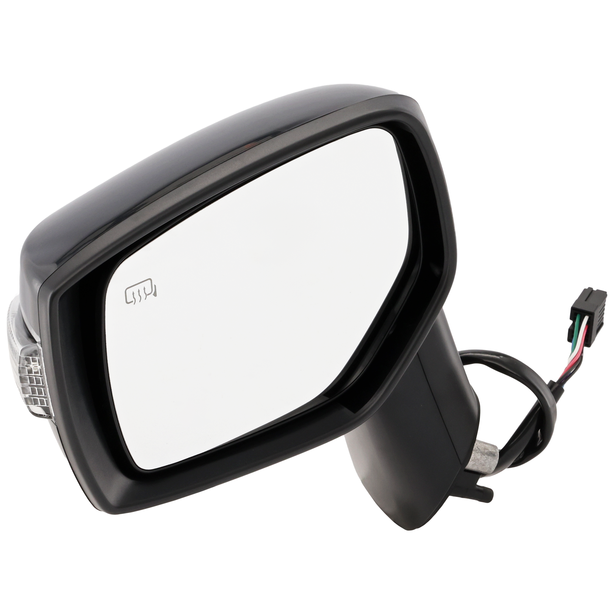 Driver Side Mirror, Power Adjust, Manual Folding, Heated, Paintable, In-housing Signal Light, No Memory, No Puddle Light, No Auto-Dimming, No Blind Spot Feature