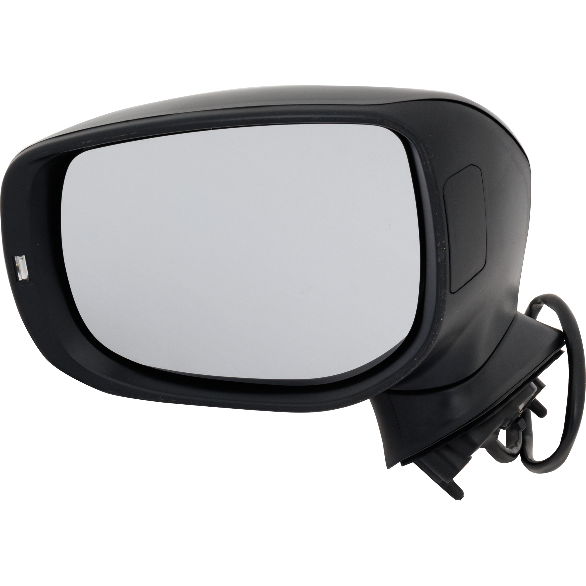 Driver Side Mirror, Power Adjust, Manual Folding, Heated, Paintable, In-housing Signal Light, No Memory, No Puddle Light, No Auto-Dimming, With Blind Spot Light in Housing