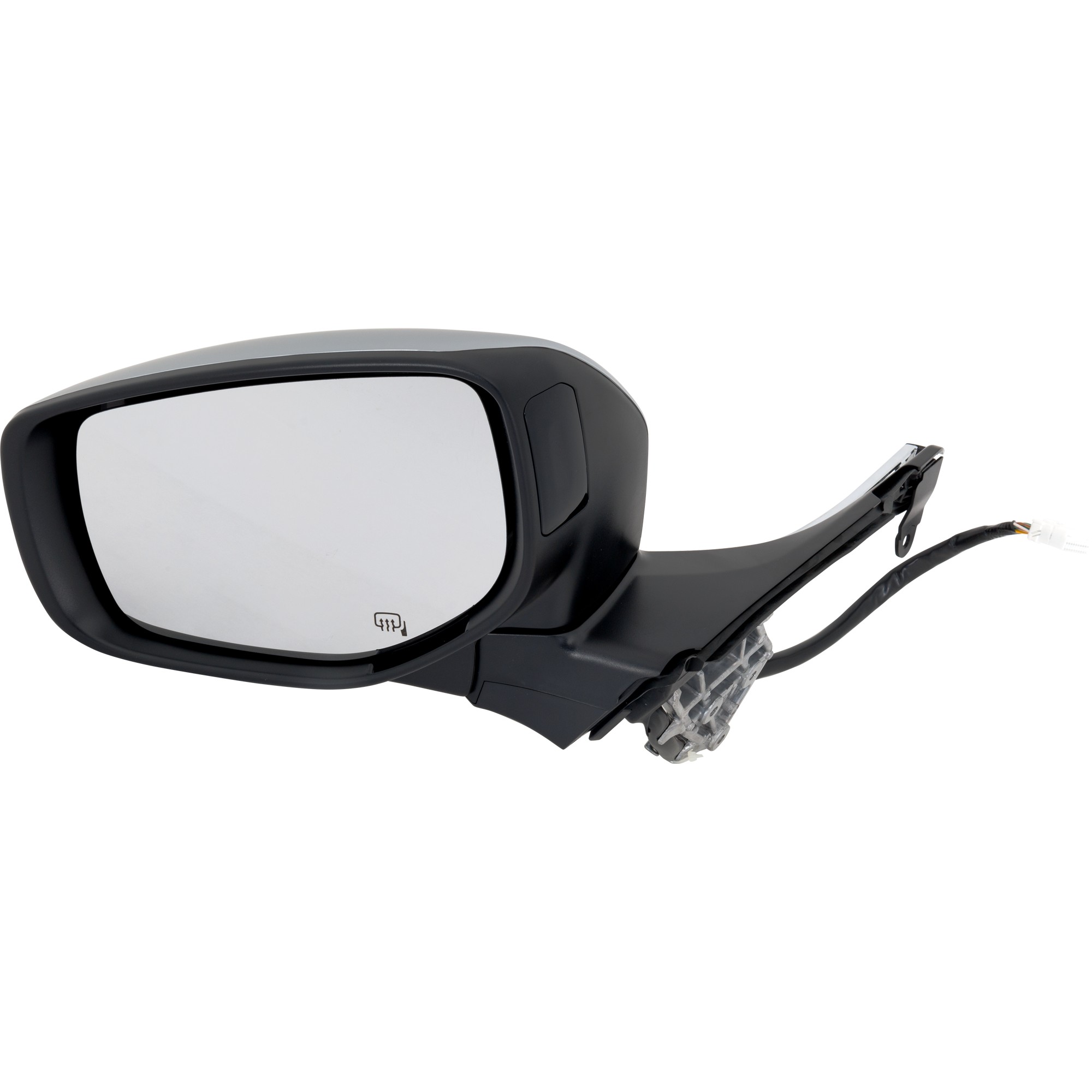 Driver Side Mirror, Power Adjust, Power Folding, Heated, Chrome, In-Housing Signal Light, With Memory, No Puddle Light, No Auto-Dimming, With Blind Spot Detection in Glass