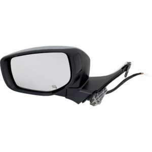Driver Side Mirror, Power Adjust, Power Folding, Heated, Chrome, In-Housing Signal Light, With Memory, No Puddle Light, No Auto-Dimming, With Blind Spot Detection in Glass