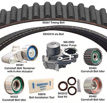 WPE307K1B Timing Belt Kit, 2.5L, 4Cyl Water Pump Included