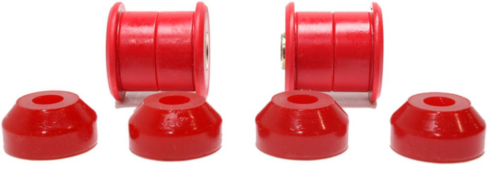 16.8102R Shock Bushing - Red, Polyurethane, 2-Piece, Direct Fit, Set of 4