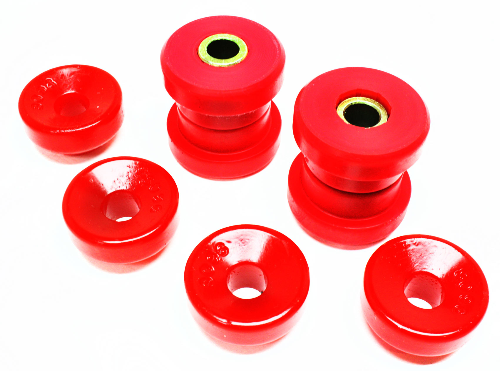 16.8103R Shock Bushing - Red, Polyurethane, 2-Piece, Direct Fit, Set of 4 - Image 2
