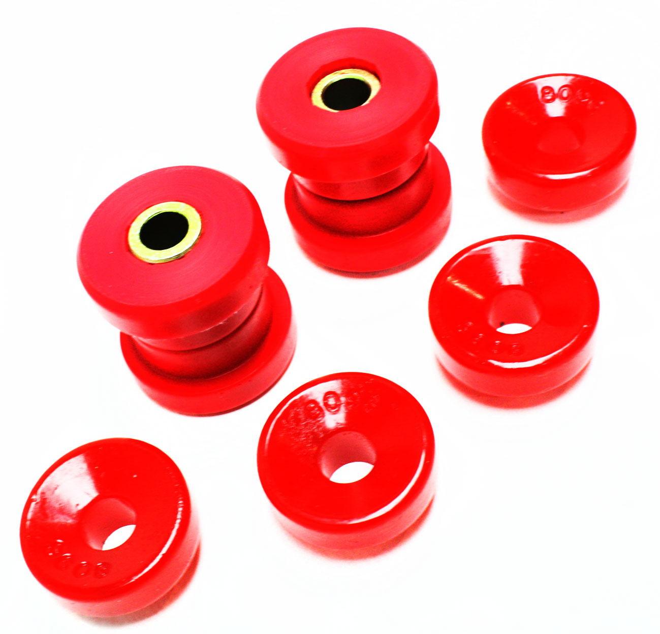 16.8103R Shock Bushing - Red, Polyurethane, 2-Piece, Direct Fit, Set of 4 - Image 3