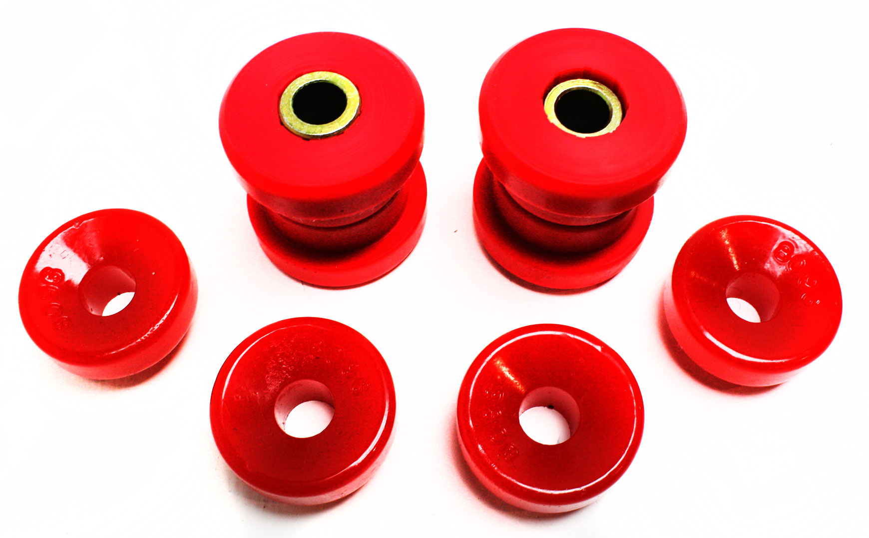 16.8103R Shock Bushing - Red, Polyurethane, 2-Piece, Direct Fit, Set of 4 - Image 4