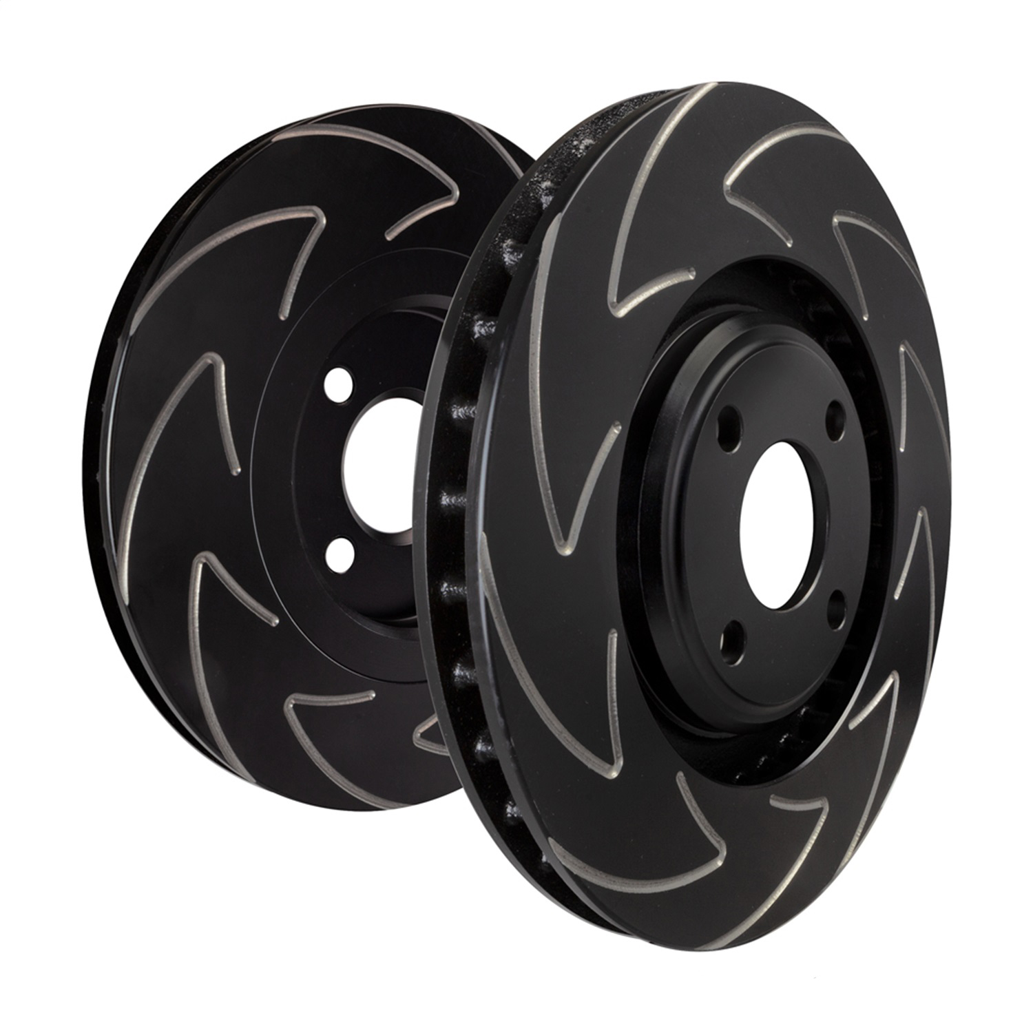 BSD850 Front Brake Disc, Silver Grey Geomet, Slotted, 4 Lugs, 261.62 mm, BSD Sport Ultra Quiet V Slot - Image 2