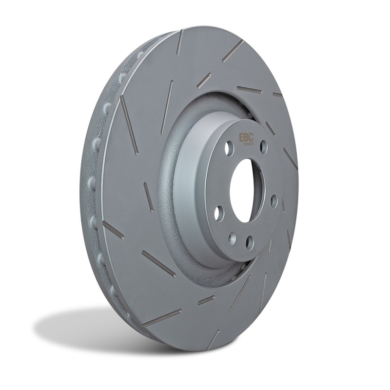 USR850 Front Brake Disc, Silver Grey Geomet, Slotted, 4 Lugs, 261.87 mm, USR Sport Slotted