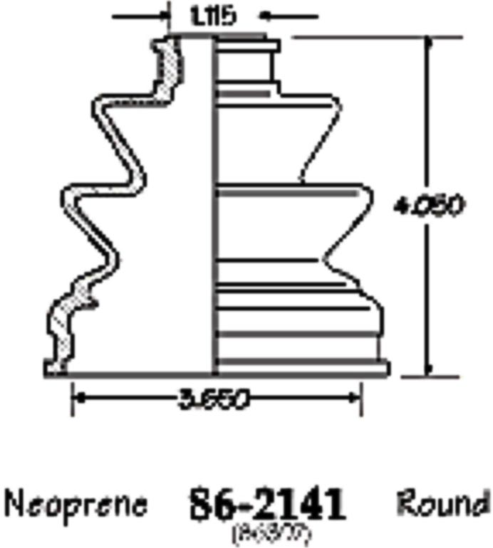 86-2141-D CV Boot - Black, Neoprene, Direct Fit, Sold Individually
