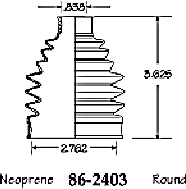 86-2403-D CV Boot - Black, Neoprene, Direct Fit, Sold Individually