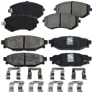 Front and Rear Brake Pad Set, Ceramic, 4-Wheel Set