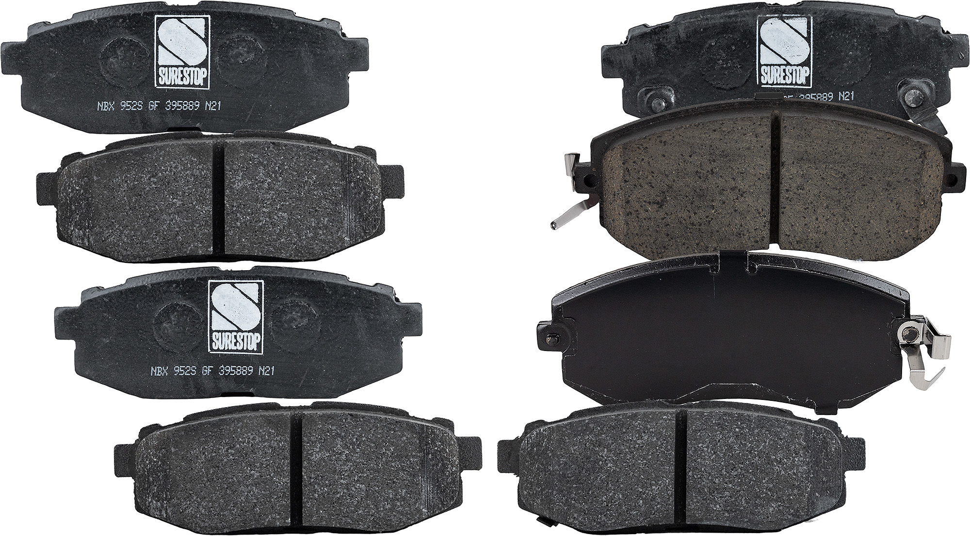 Front and Rear Brake Pad Sets, Ceramic - Front; Organic - Rear, Pro-Line Series