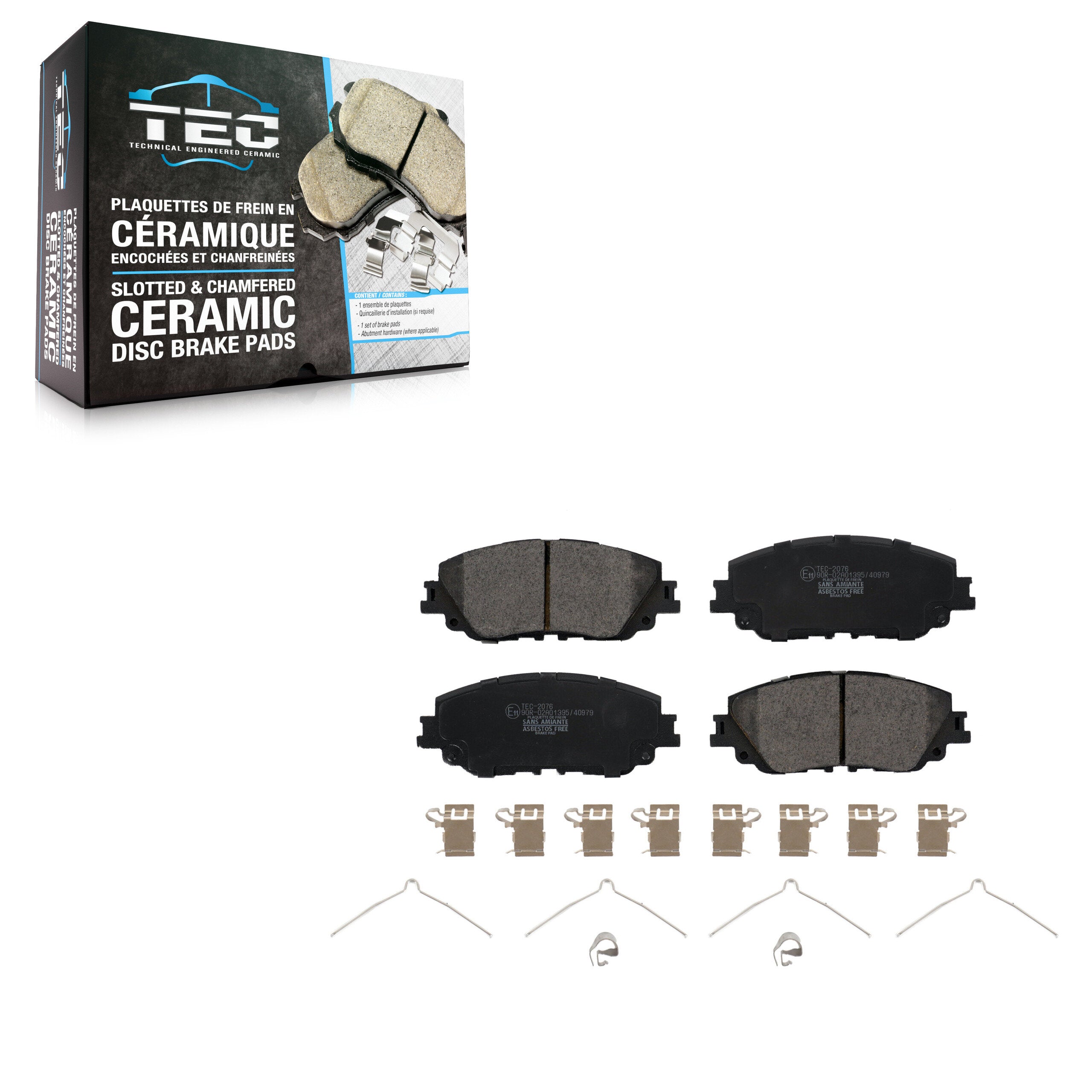 Front Ceramic Disc Brake Pads TEC-2076 For Toyota RAV4 Camry Corolla Cross C-HR Lexus Venza UX250h