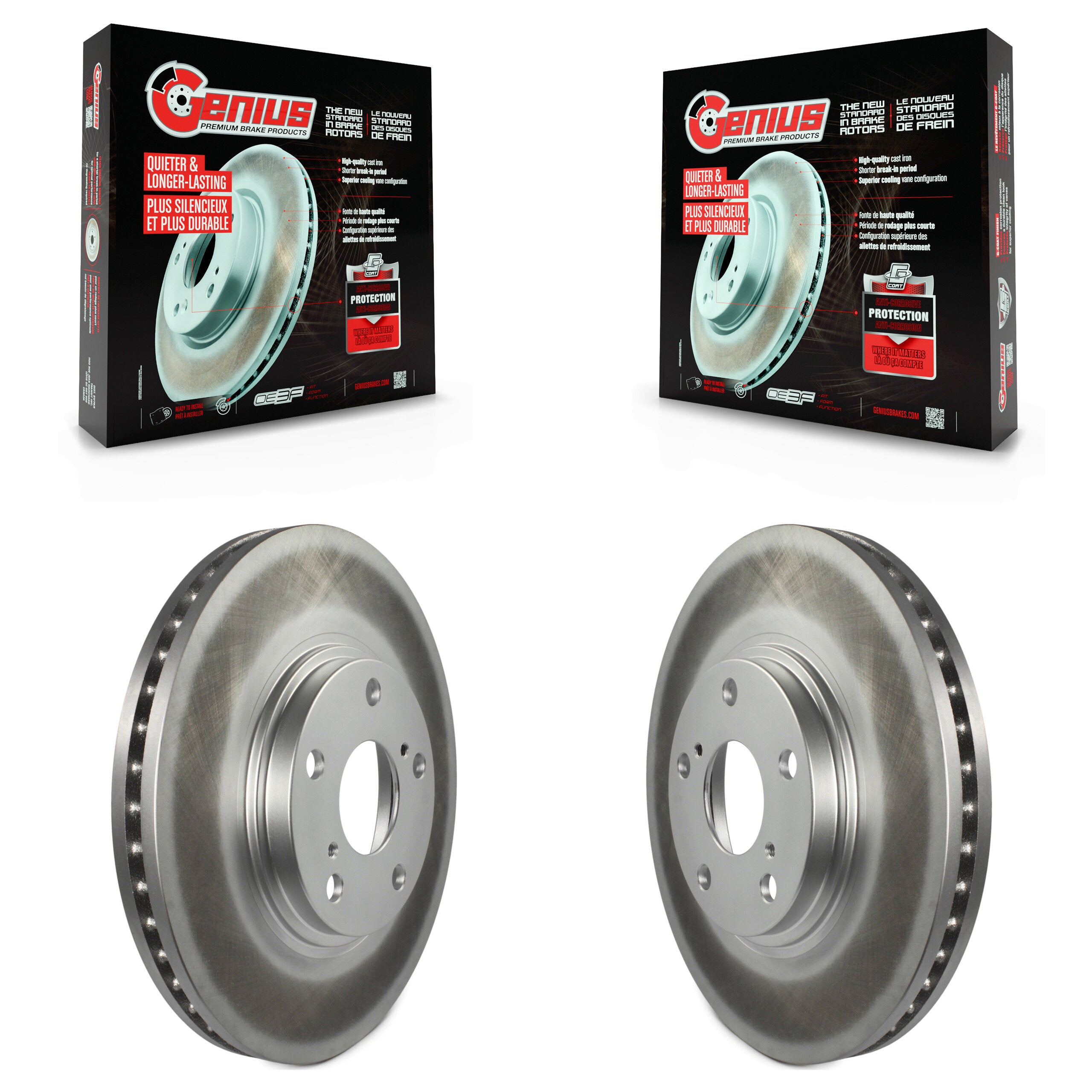 Front Coated Disc Brake Rotors Pair For Toyota Camry Lexus RX300 ES330 KG-100171