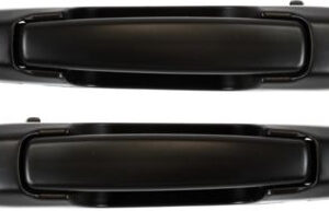 Front, Driver and Passenger Side Primed Exterior Door Handle, Without Key Hole