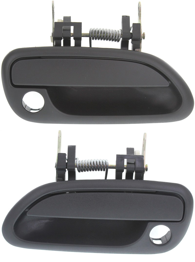 Front, Driver and Passenger Side Textured Black Exterior Door Handle, With Key Hole